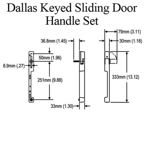 HOPPE Dallas Series Sliding Door Handle Set for HLS9000 Multipoint Locking System Left Hand Keyed Matte Black - HOPPE Dallas Series Sliding Door Handle Set for HLS9000 Multipoint Locking System Left Hand Keyed Matte Black