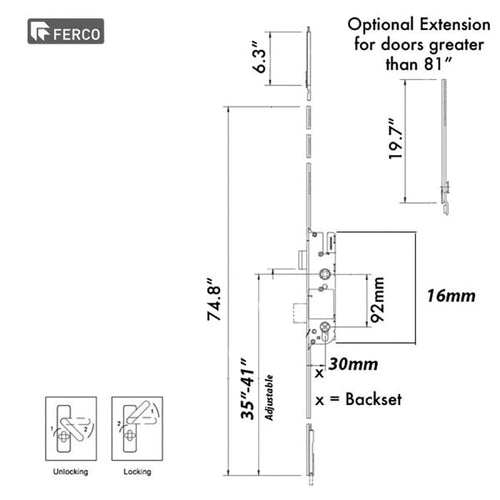 16mm G-U Europa R2 Active Multipoint Lock - 2 Roller with Optional Shootbolt - 16mm G-U Europa R2 Active Multipoint Lock - 2 Roller with Optional Shootbolt