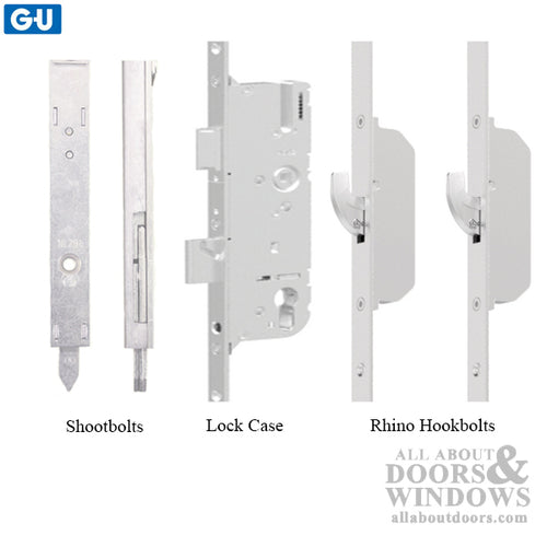 16mm GU Rhino Europa Active, Multipoint Hook/Shootbolt Lock Kit-Stainless Steel - 16mm GU Rhino Europa Active, Multipoint Hook/Shootbolt Lock Kit-Stainless Steel