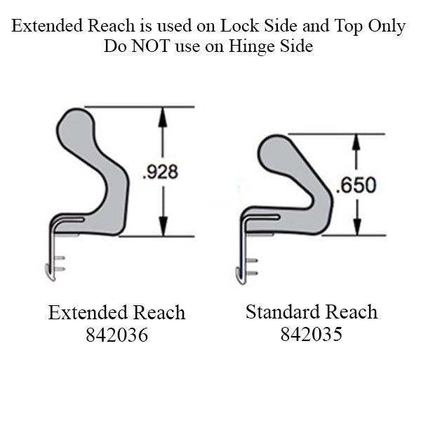 Door Jamb Weatherstrip, 96 inch Standard Stick, Choose Color - Door Jamb Weatherstrip, 96 inch Standard Stick, Choose Color