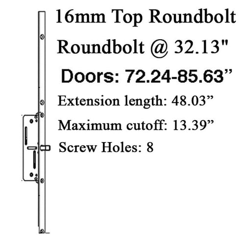 16mm Manual Top Extension, Roundbolt @ 32.13