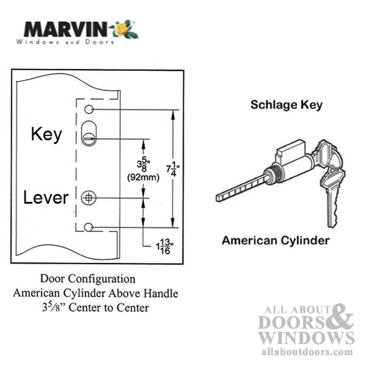 Marvin Active Keyed Multi-point Lock Trim for Hinged Door - Matte Black - Marvin Active Keyed Multi-point Lock Trim for Hinged Door - Matte Black