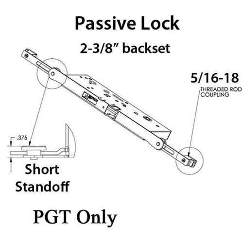 Passive Concealed Rod 60/92 MPL, 5/16-18 Coupling - PGT - Passive Concealed Rod 60/92 MPL, 5/16-18 Coupling - PGT