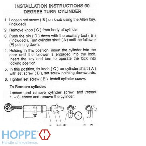 Hoppe Mortise Single Point Lock with Rotation Limiter 1 Inch Deadbolt Throw 45/92 Gear - Hoppe Mortise Single Point Lock with Rotation Limiter 1 Inch Deadbolt Throw 45/92 Gear