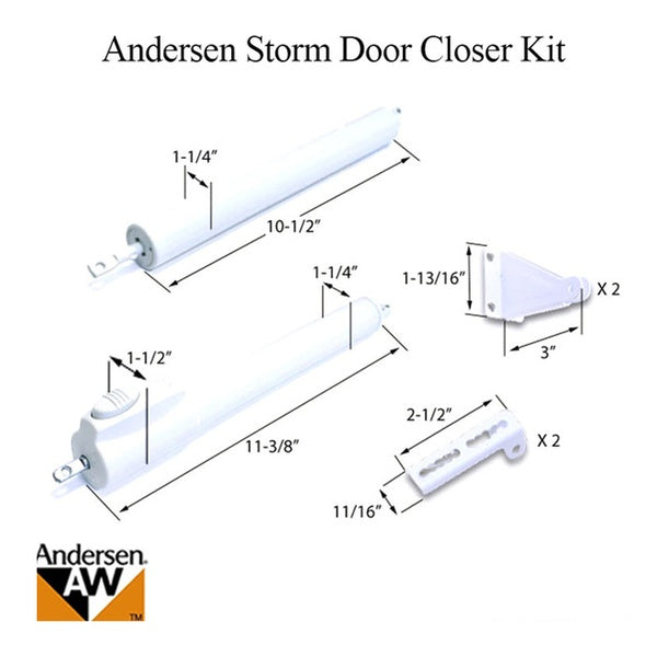 Andersen / Emco 2 pack Push Button Storm / Screen Door Closer Kit - Choose Color - Andersen / Emco 2 pack Push Button Storm / Screen Door Closer Kit - Choose Color