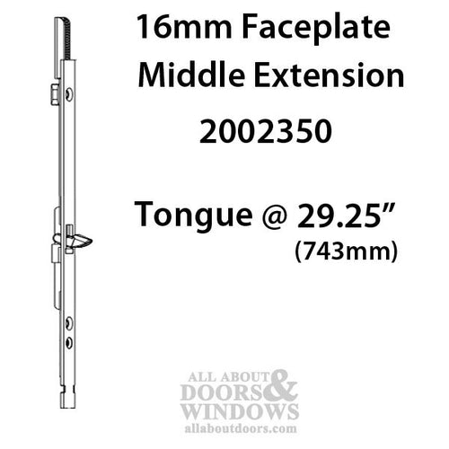 16mm Manual Middle Extension Shootbolt-Tongue at 29.25