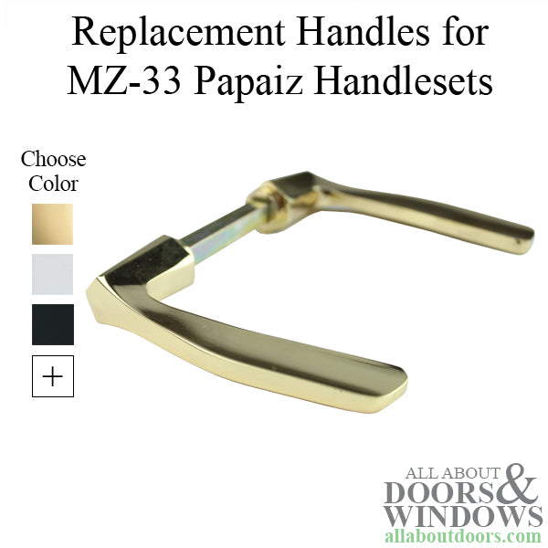 Papaiz Replacement MZ-33 Flat Style Handle Set for Hinged Doors - Papaiz Replacement MZ-33 Flat Style Handle Set for Hinged Doors
