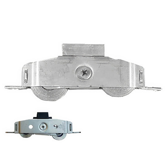 Tandem Roller Assembly for Sliding Patio Doors with Aluminum Support Brackets and 1.5 Inch Wheel Diameter