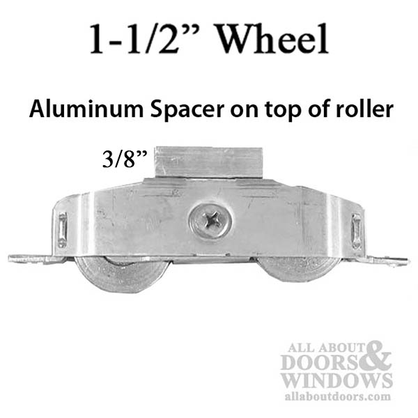 Tandem Roller Assembly for Sliding Patio Doors with Aluminum Support Brackets and 1.5 Inch Wheel Diameter - Tandem Roller Assembly for Sliding Patio Doors with Aluminum Support Brackets and 1.5 Inch Wheel Diameter