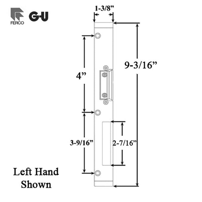 Raised Latch & Deadbolt Strike Plate - Right Hand - Raised Latch & Deadbolt Strike Plate - Right Hand