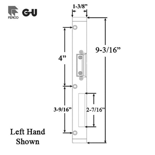 Raised Latch & Deadbolt Strike Plate - Right Hand - Raised Latch & Deadbolt Strike Plate - Right Hand