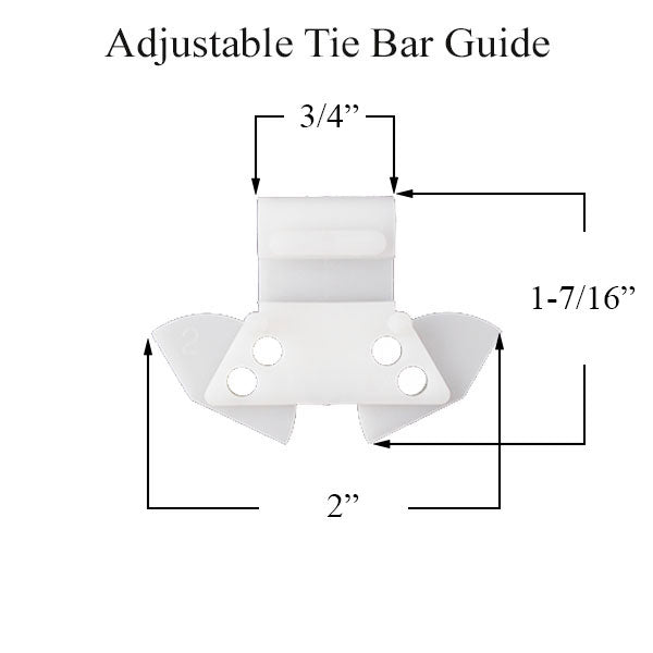 Adjustable Tie Bar Guide, VS Casement - White - Adjustable Tie Bar Guide, VS Casement - White