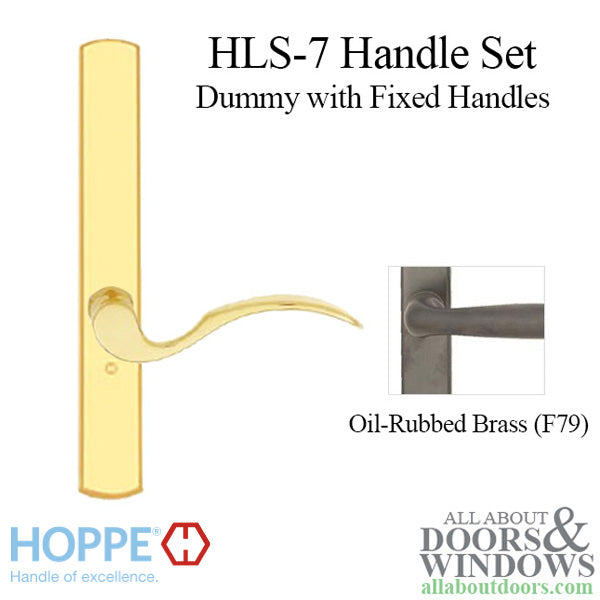 HOPPE HLS7 Handle Set with Munchen Lever Fixed Handles Dummy Oil Rubbed Brass - HOPPE HLS7 Handle Set with Munchen Lever Fixed Handles Dummy Oil Rubbed Brass