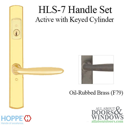 HOPPE HLS7 Handle Set with Verona Lever Keyed Active Oil Rubbed Brass