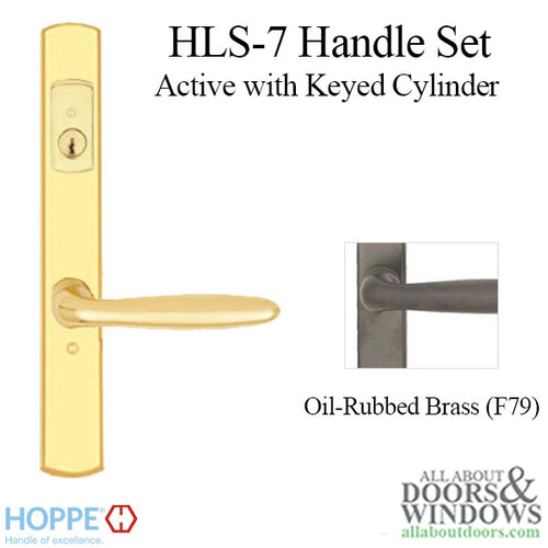 HOPPE HLS7 Handle Set with Verona Lever Keyed Active Oil Rubbed Brass - HOPPE HLS7 Handle Set with Verona Lever Keyed Active Oil Rubbed Brass