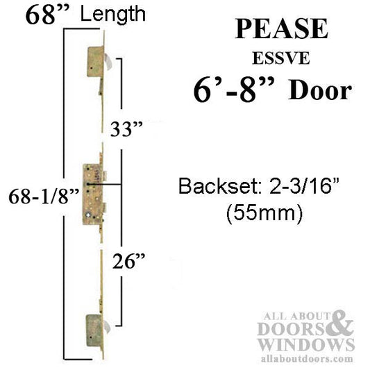 20mm ESSVE  P2000  Pease Door 6-8 Replacement, 60/92 for 55/92  68" Hook Version
