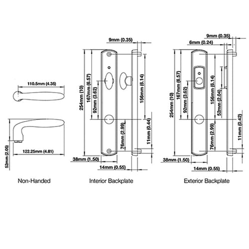 HOPPE HLS7 Handle Set with Verona Lever Non Keyed Inactive Resista Polished Brass - HOPPE HLS7 Handle Set with Verona Lever Non Keyed Inactive Resista Polished Brass