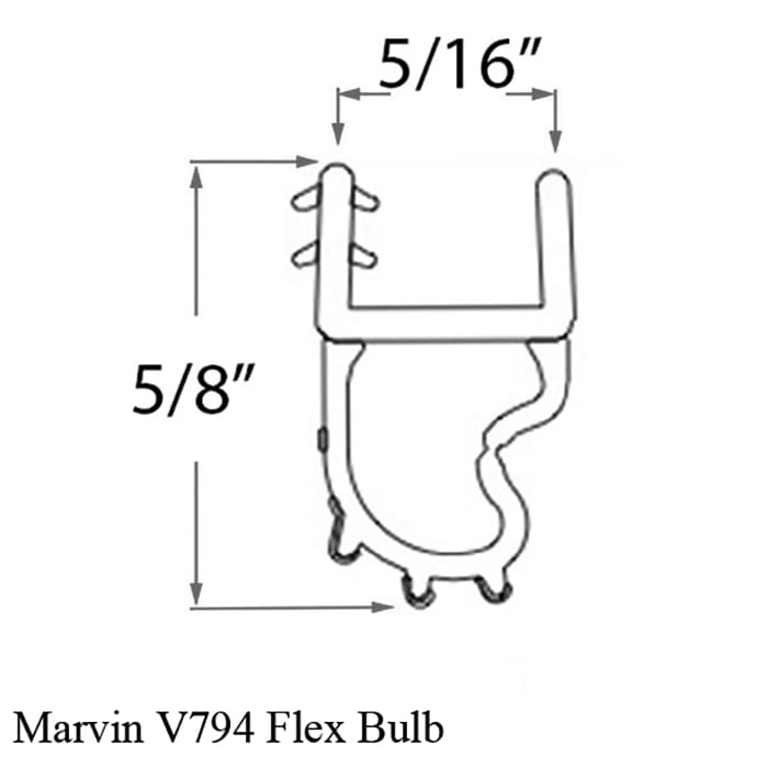 V794 Flex Bulb Weather-strip for door sill 87 9/16 - Beige - V794 Flex Bulb Weather-strip for door sill 87 9/16 - Beige