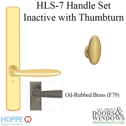 HOPPE HLS7 Handle Set with Verona Lever Non Keyed Inactive Oil Rubbed Brass