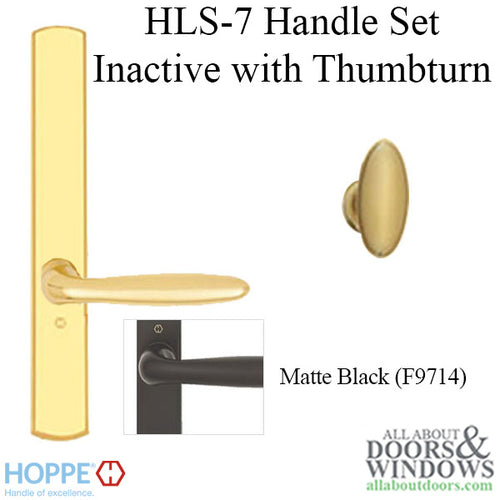 HOPPE HLS7 Handleset with Verona Lever Non Keyed Inactive Matte Black - HOPPE HLS7 Handleset with Verona Lever Non Keyed Inactive Matte Black