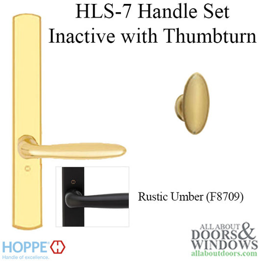 HOPPE HLS7 Handle Set with Verona Lever Non Keyed Inactive Rustic Umber