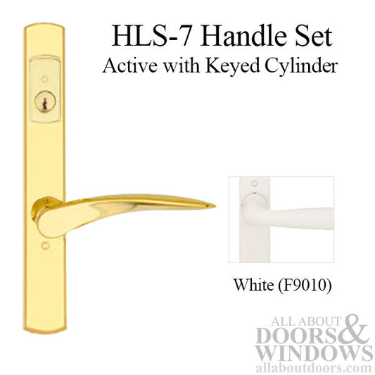 HOPPE HLS7 Handle Set with Rodos Lever Keyed Active White