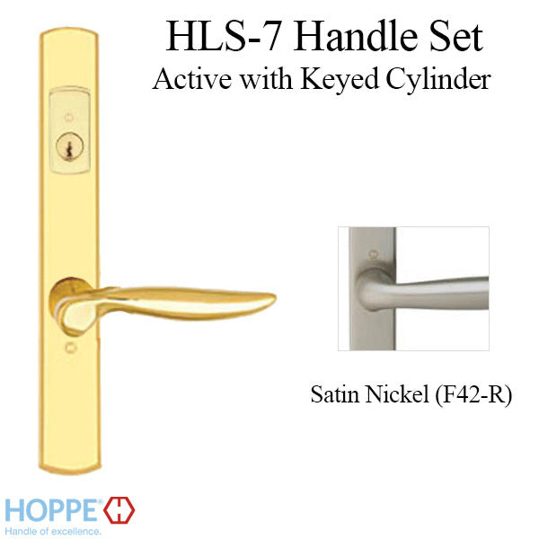 HOPPE HLS7 Handle Set Toronto Keyed Active Satin Nickel - HOPPE HLS7 Handle Set Toronto Keyed Active Satin Nickel