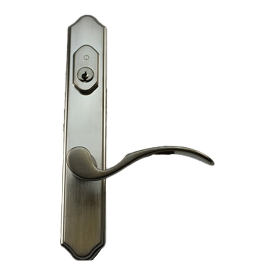HOPPE HLS7 Handle Set with Munchen Lever Keyed Active Satin Nickel - HOPPE HLS7 Handle Set with Munchen Lever Keyed Active Satin Nickel