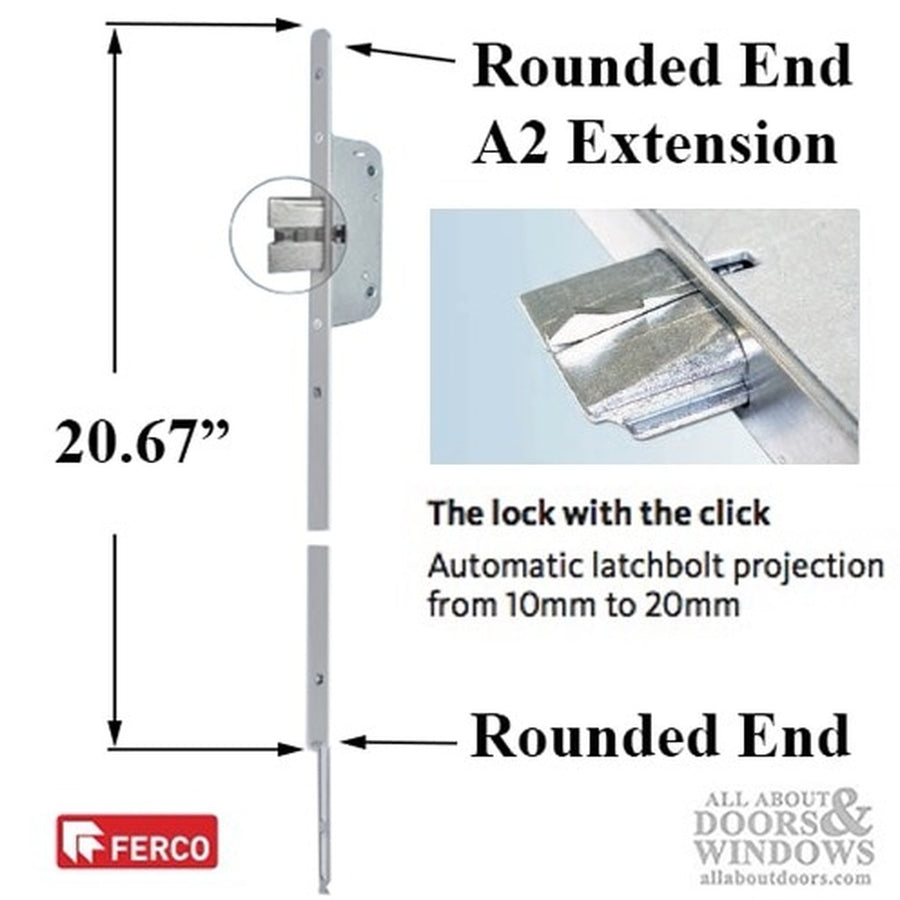 Extension 525mm Rounded End, Secury Automatic - Stainless Steel - Extension 525mm Rounded End, Secury Automatic - Stainless Steel