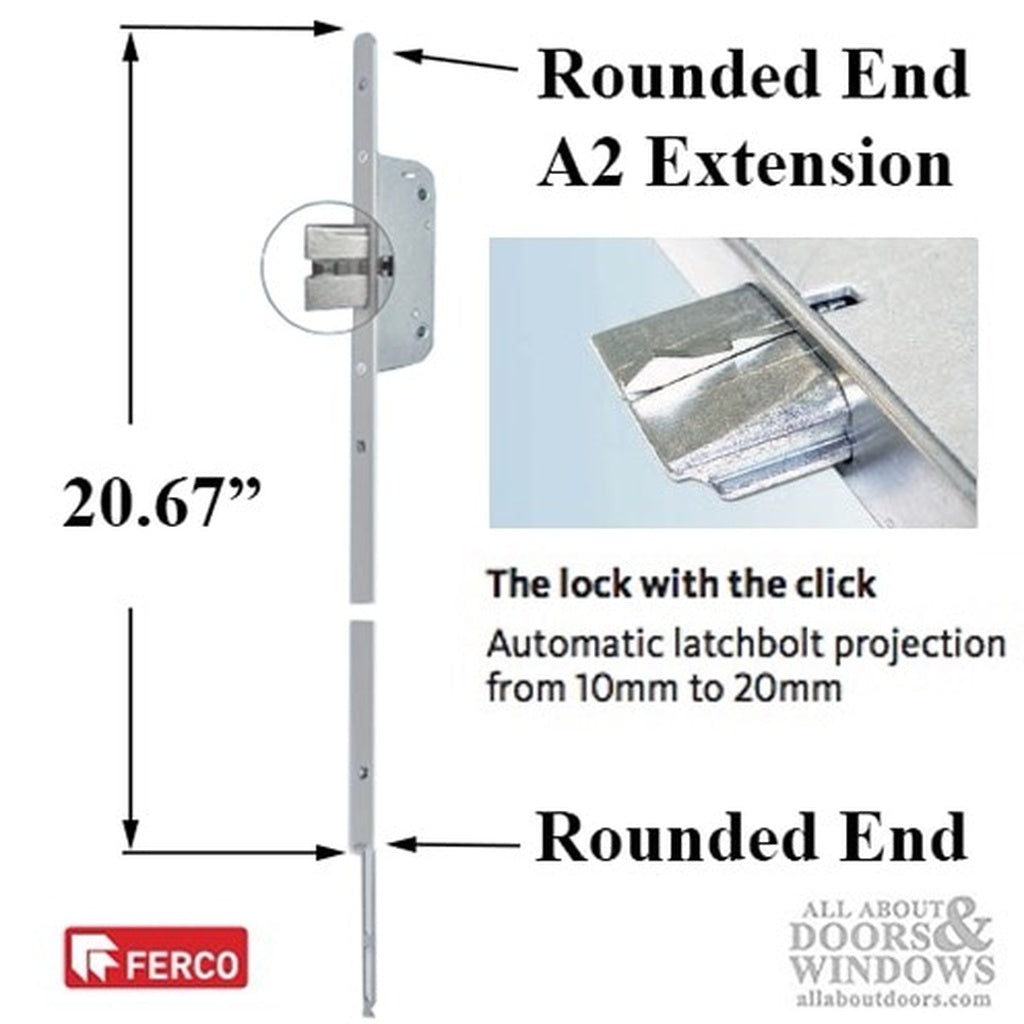 Extension 525mm Rounded End, Secury Automatic - Stainless Steel - Extension 525mm Rounded End, Secury Automatic - Stainless Steel