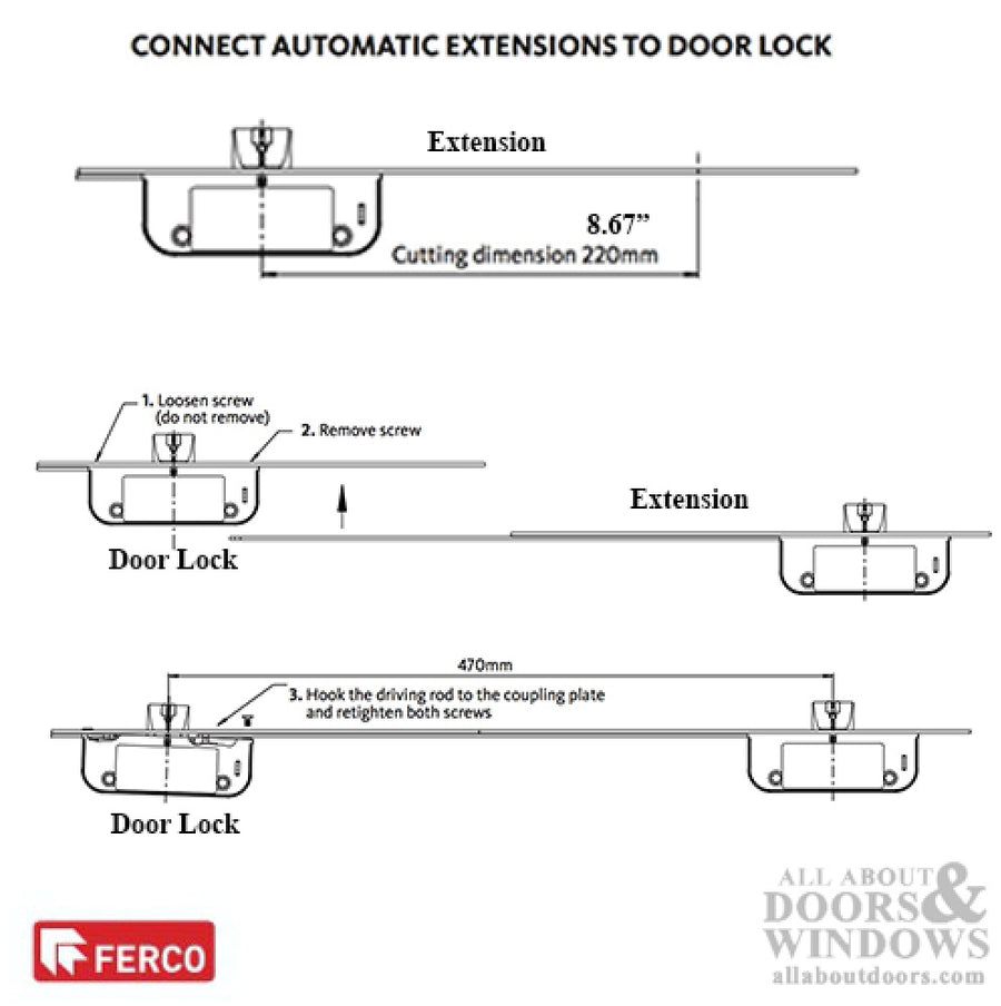 Extension 525mm Rounded End, Secury Automatic - Stainless Steel - Extension 525mm Rounded End, Secury Automatic - Stainless Steel
