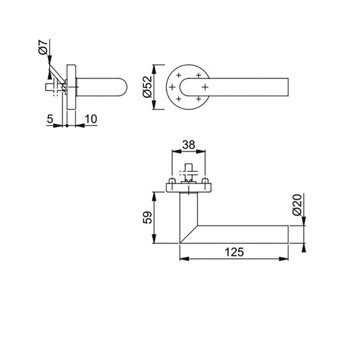 Hoppe Amsterdam Half Handle for Interior Entrance Doors - Stainless Steel - Hoppe Amsterdam Half Handle for Interior Entrance Doors - Stainless Steel