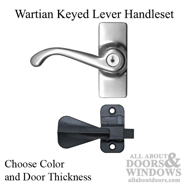 Wartian Complete Storm Door Lever Set Keyed - Wartian Complete Storm Door Lever Set Keyed