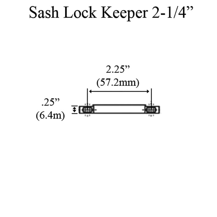 Sash Lock Keeper with 2-1/4 Inch Screw Hole Spacing - Sash Lock Keeper with 2-1/4 Inch Screw Hole Spacing