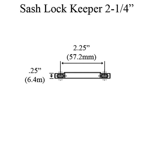 Sash Lock Keeper with 2-1/4 Inch Screw Hole Spacing - Sash Lock Keeper with 2-1/4 Inch Screw Hole Spacing