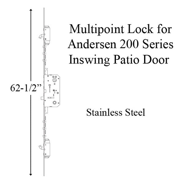 Andersen 200 Series 3-point Lock, Universal, 62-1/2 Inch Faceplate Length - Andersen 200 Series 3-point Lock, Universal, 62-1/2 Inch Faceplate Length