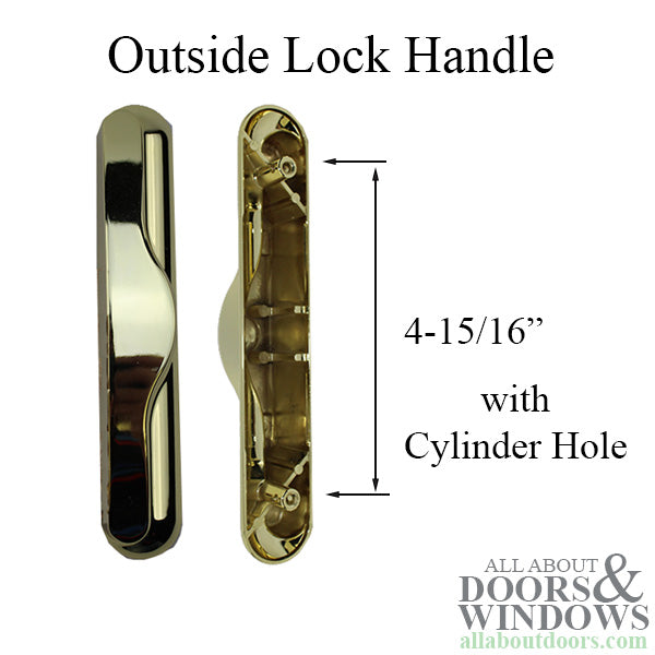 Non-Keyed Outside Handle for Sliding Vinyl Door - White - Non-Keyed Outside Handle for Sliding Vinyl Door - White