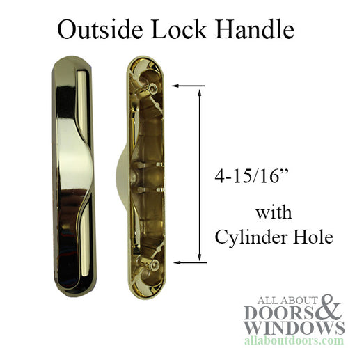 Non-Keyed Outside Handle for Sliding Vinyl Door - White - Non-Keyed Outside Handle for Sliding Vinyl Door - White