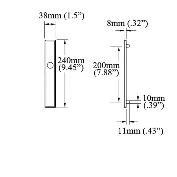 HOPPE Dallas Exterior Backplate M2161N for Inactive Handlesets - Satin Nickel - HOPPE Dallas Exterior Backplate M2161N for Inactive Handlesets - Satin Nickel