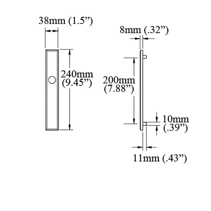 HOPPE Dallas Exterior Backplate M2161N for Inactive Handlesets - Dark Bronze Metallic - HOPPE Dallas Exterior Backplate M2161N for Inactive Handlesets - Dark Bronze Metallic