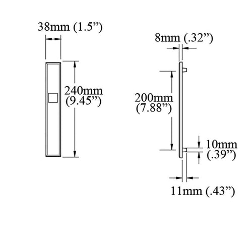 HOPPE Dallas Exterior Backplate M2161N for Dummy Handlesets - Matte Black - HOPPE Dallas Exterior Backplate M2161N for Dummy Handlesets - Matte Black
