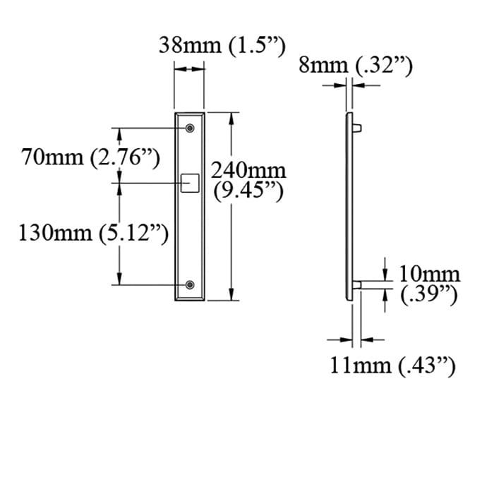 HOPPE Dallas Interior Backplate M2161N for Dummy Handlesets - Matte Black - HOPPE Dallas Interior Backplate M2161N for Dummy Handlesets - Matte Black