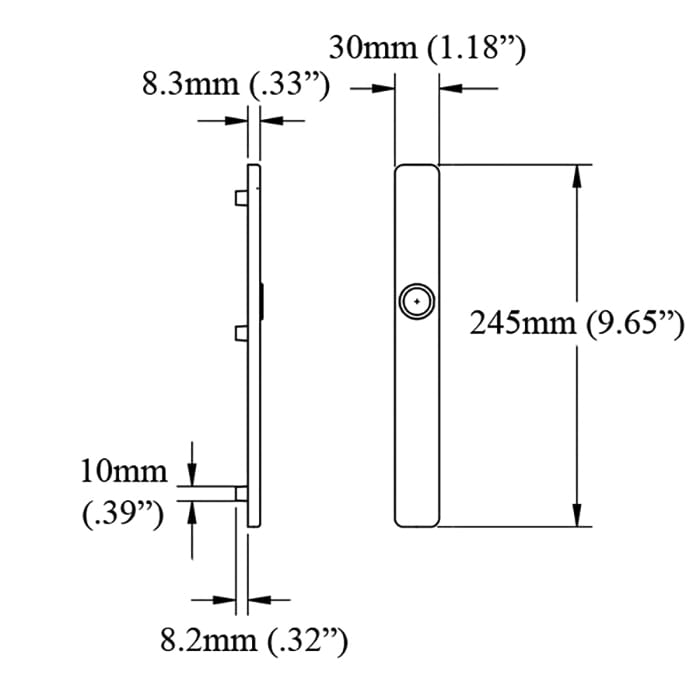 HOPPE Aluminum Exterior Backplate 2246 for Inactive Handlesets - Chestnut - HOPPE Aluminum Exterior Backplate 2246 for Inactive Handlesets - Chestnut