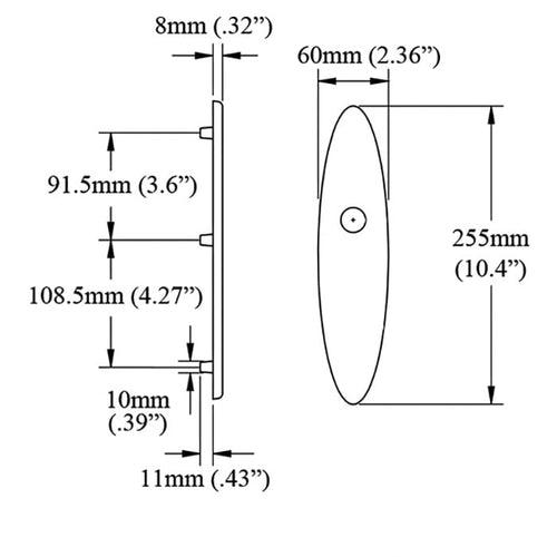 HOPPE Oval Exterior Backplate M3955N for Inactive Handlesets - Matte Black - HOPPE Oval Exterior Backplate M3955N for Inactive Handlesets - Matte Black