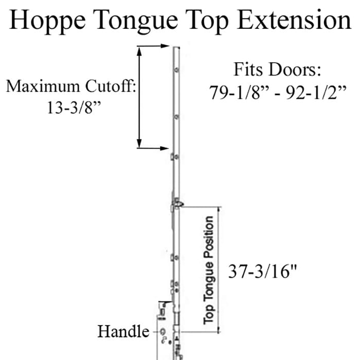 Hoppe 16mm Manual Top Extension, Tongue at 37.20