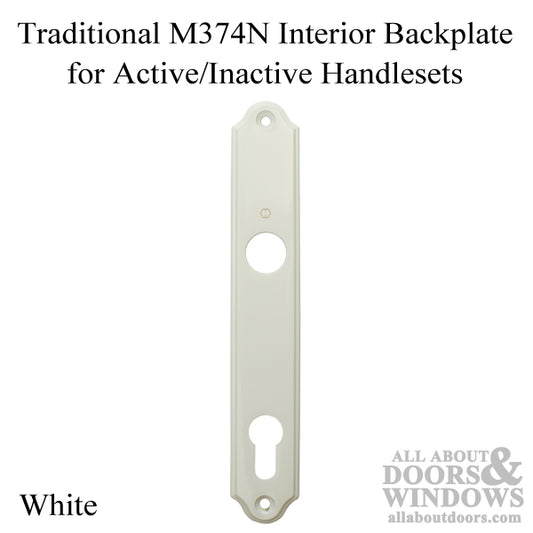 HOPPE Traditional Interior Backplate M374N for Active/Inactive Handlesets - White