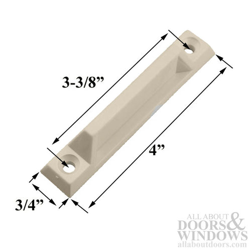 Plastic Sash Lift with 3-3/8 Inch Screw Holes - Beige - Plastic Sash Lift with 3-3/8 Inch Screw Holes - Beige