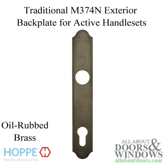 HOPPE Traditional Exterior Backplate M374N for Active Handlesets - Oil-Rubbed Brass