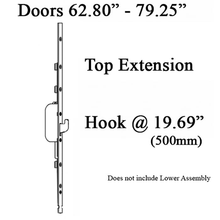Hoppe Top Extension Doors 62.80-79.25” Swing Hook @ 19.69