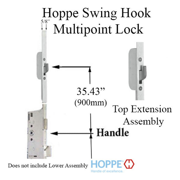 16mm Top Extension Doors 78.54-79.25” Swing Hook @ 35.43